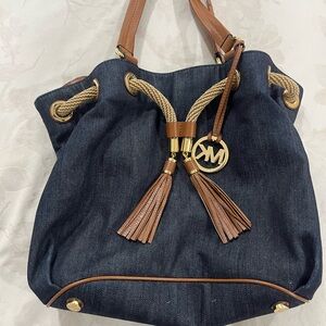Michael Kors Navy and Tan Tote Bag